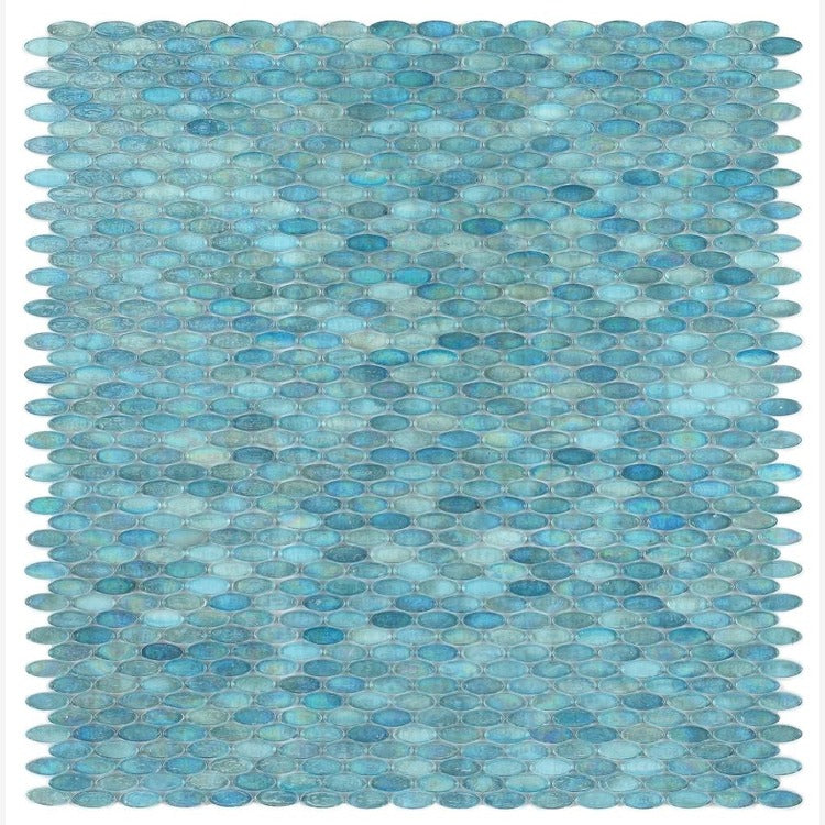 Stella Cascade Oval 1x2 Glass Mosaic