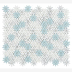 Load image into Gallery viewer, Carrara White &amp; Blue Glass Blend Daisy Flowers Mosaic
