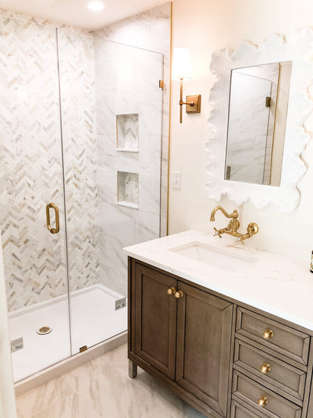 Calacatta Gold 1x4 Herringbone Marble Mosaic
