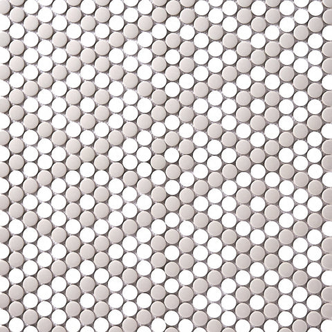 Simple Gray and White Penny Round Ceramic Tile